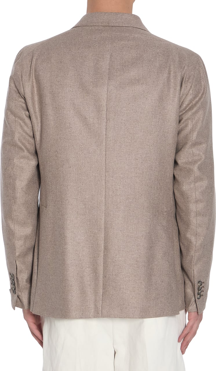 Tagliatore Double-breasted silk Blazer Bruin