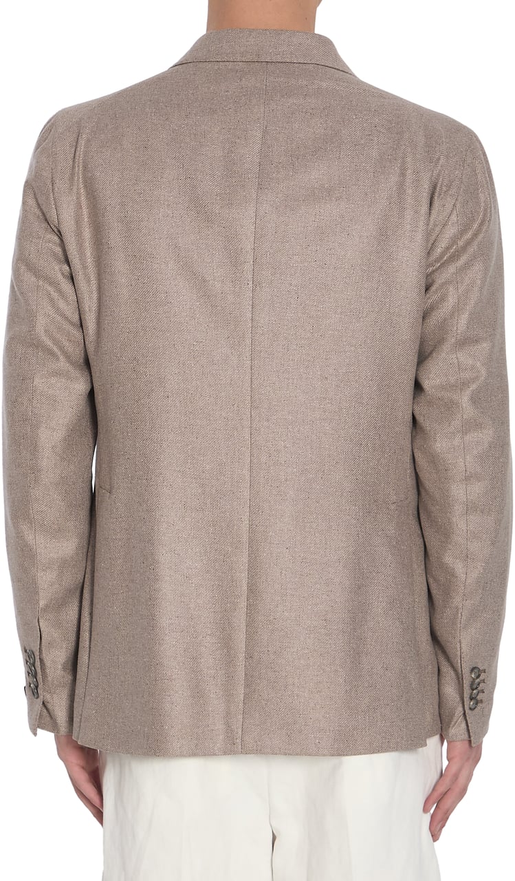 Tagliatore Double-breasted silk Blazer Bruin