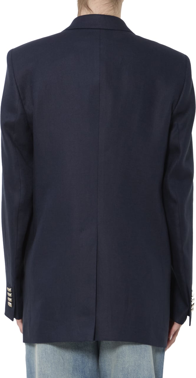 Tagliatore Double-breasted linen jacket Blauw