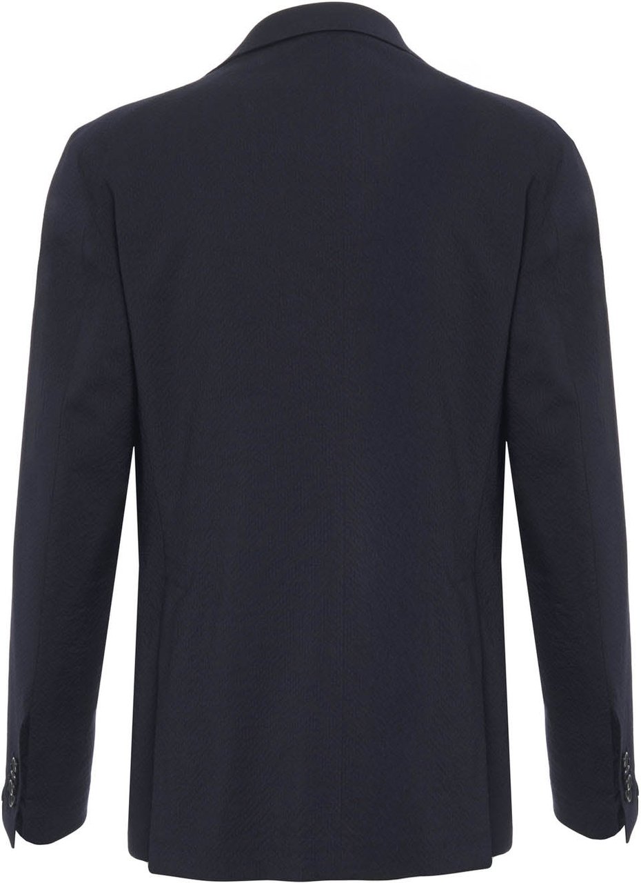 Tagliatore Suit in seersucker Blauw