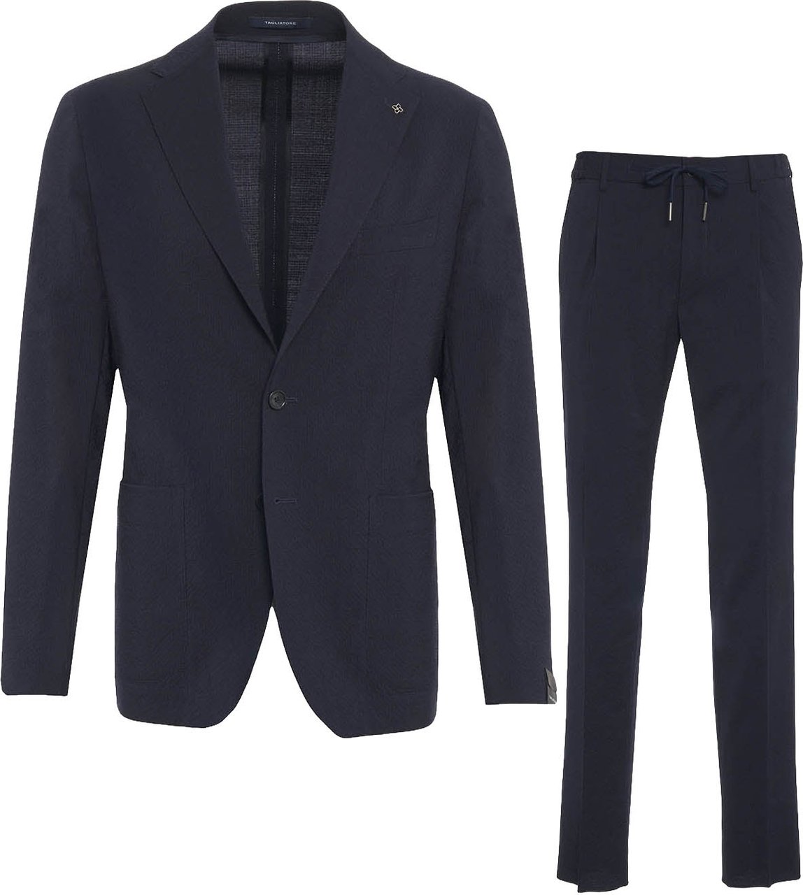 Tagliatore Suit in seersucker Blauw