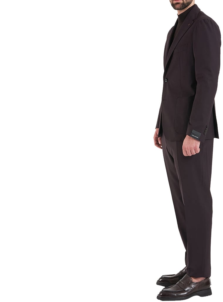 Tagliatore Virgin wool single-breasted suit Paars