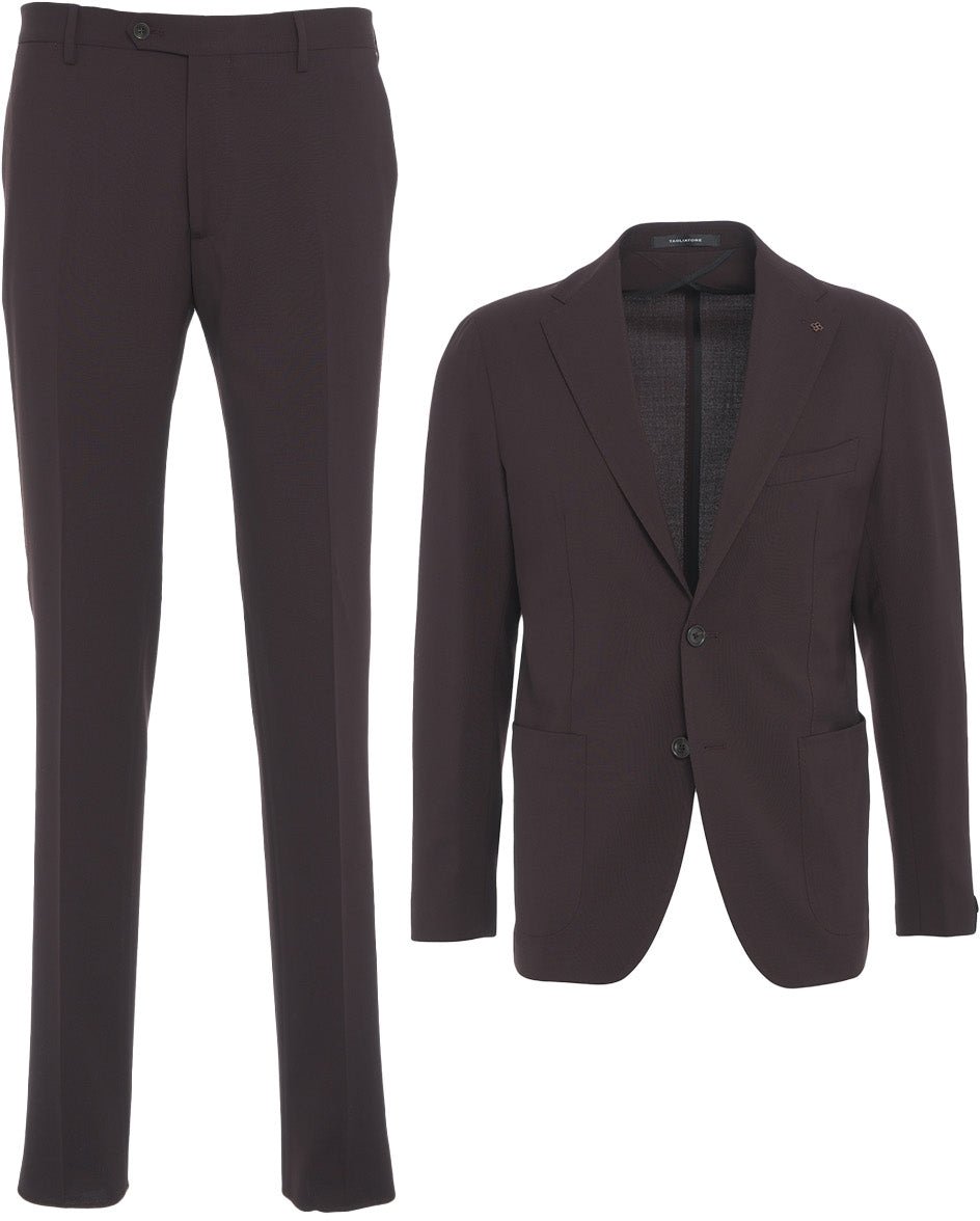 Tagliatore Virgin wool single-breasted suit Paars