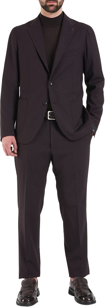 Tagliatore Virgin wool single-breasted suit Paars