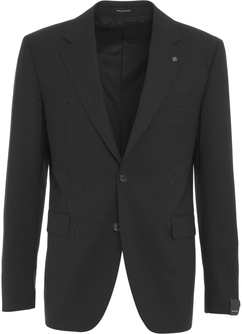 Tagliatore Virgin wool single-breasted suit Zwart