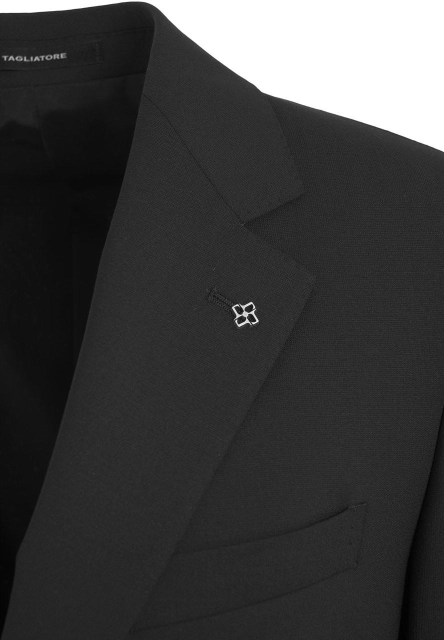 Tagliatore Virgin wool single-breasted suit Zwart
