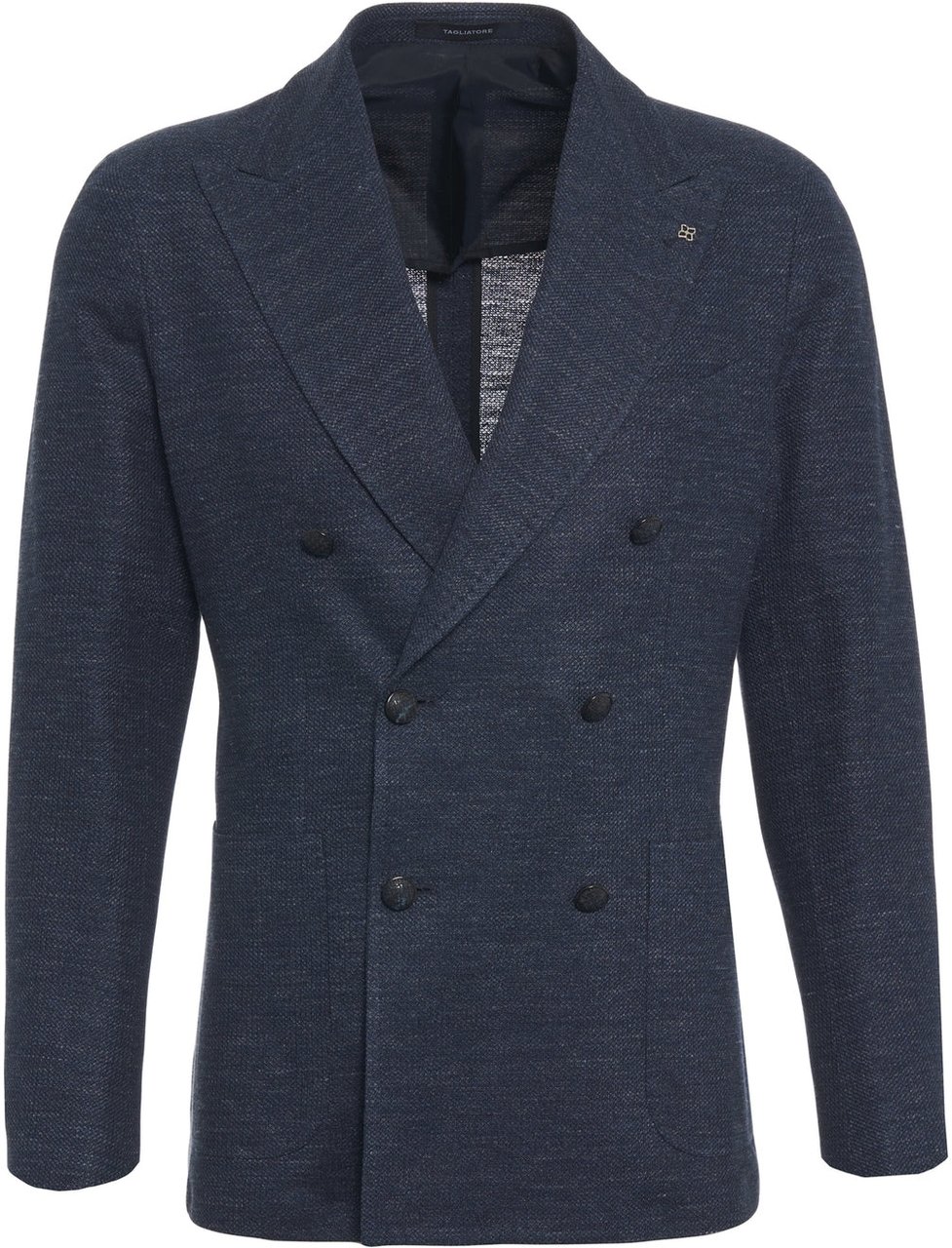 Tagliatore Double-breasted blazer in linen blend Blauw