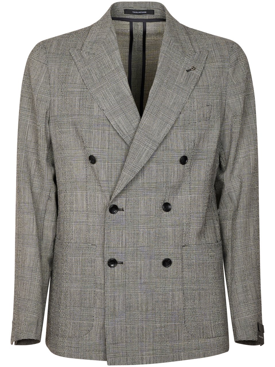 Tagliatore Double-Breasted Blazer with Prince of Wales Check Pattern Grijs
