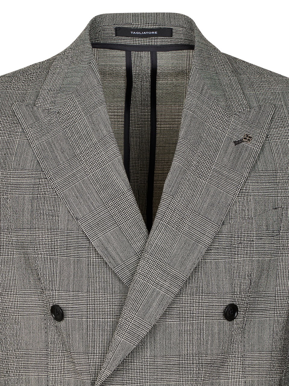 Tagliatore Double-Breasted Blazer with Prince of Wales Check Pattern Grijs