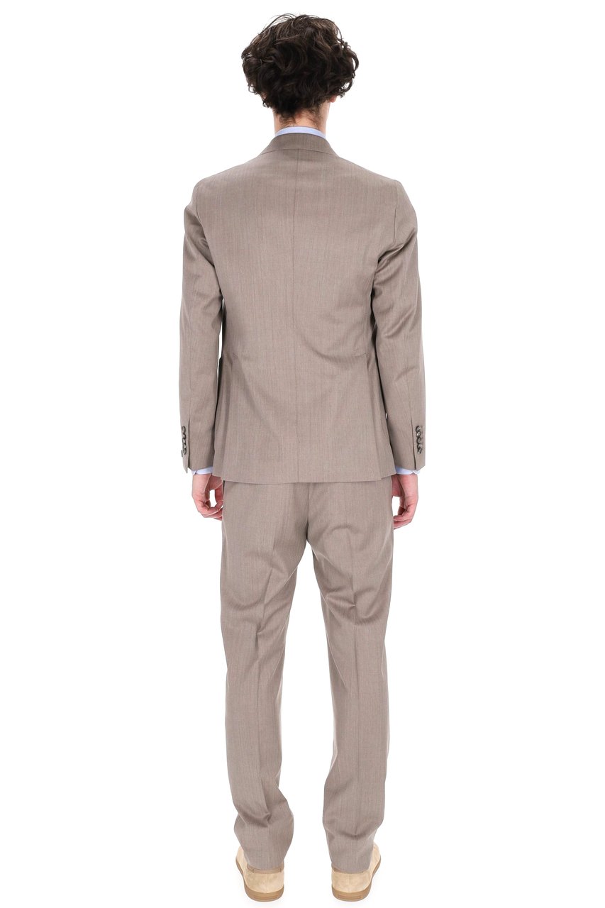 Tagliatore Pino Lerario Herringbone Wool Suit Grijs