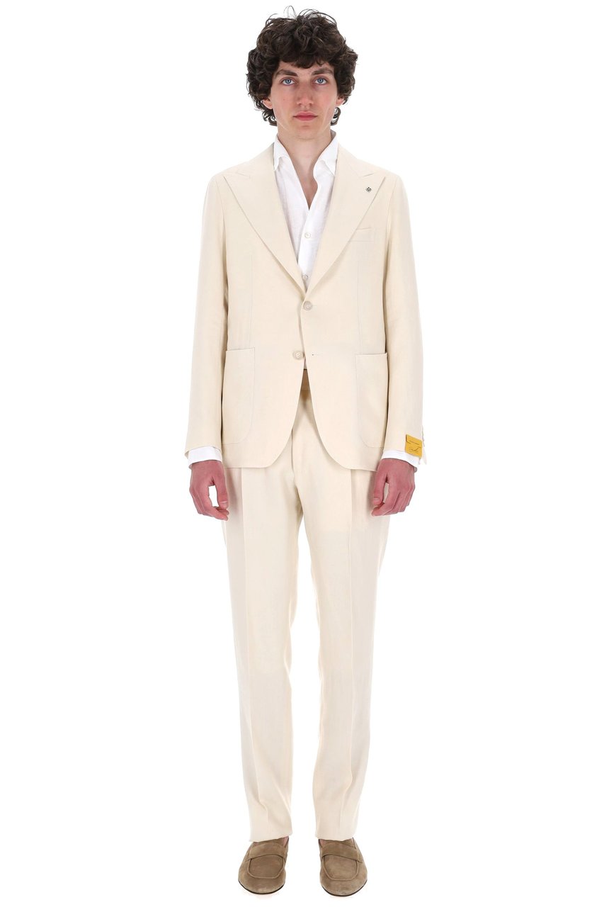Tagliatore Pino Lerario Pure Linen Suit Neutraal