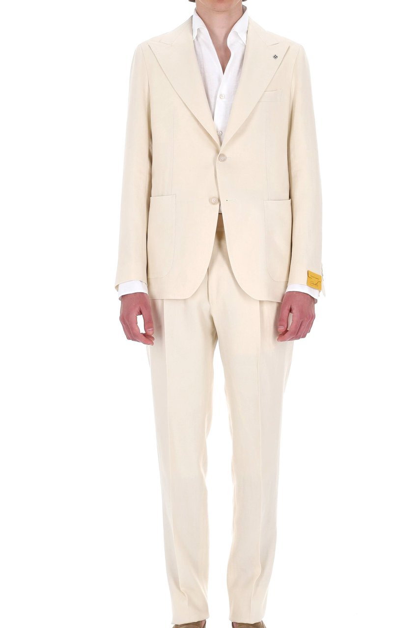 Tagliatore Pino Lerario Pure Linen Suit Neutraal