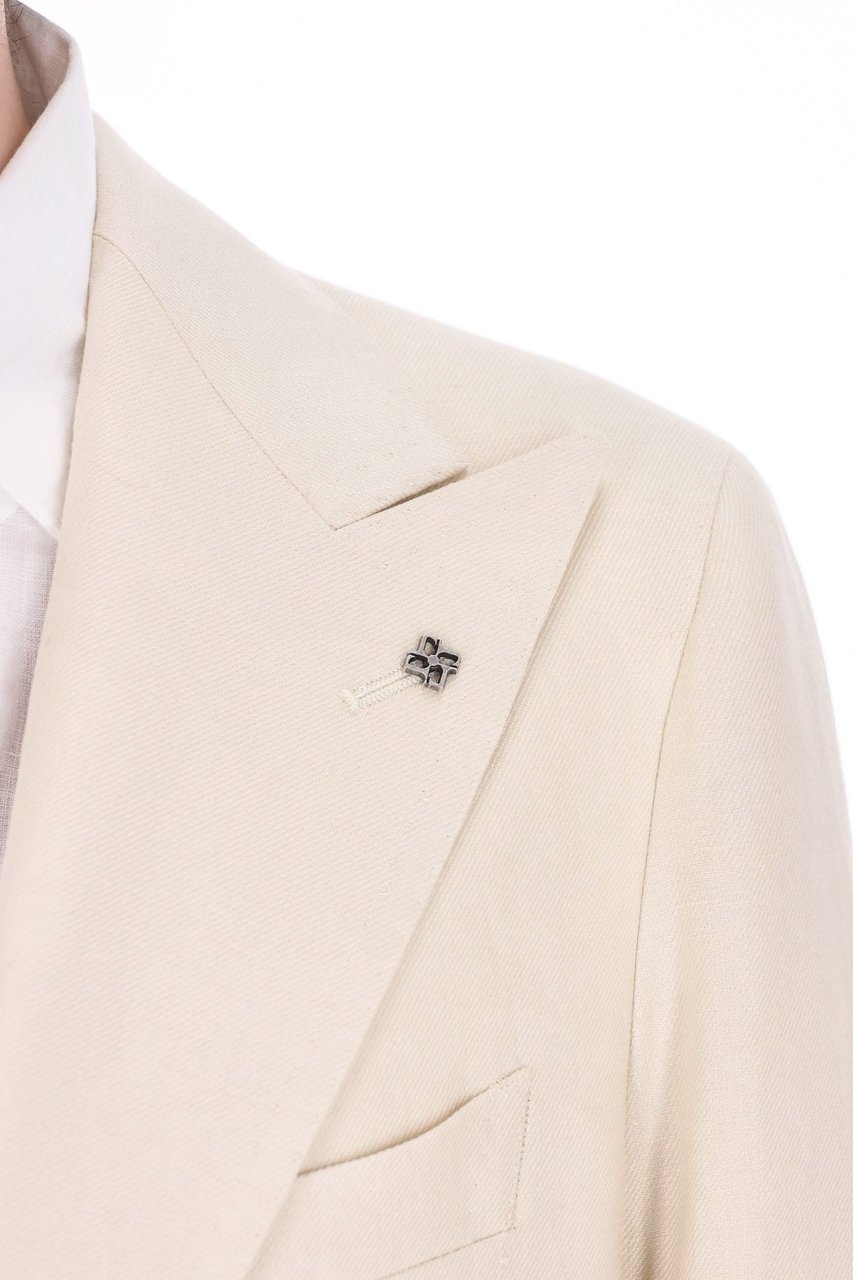 Tagliatore Pino Lerario Pure Linen Suit Neutraal