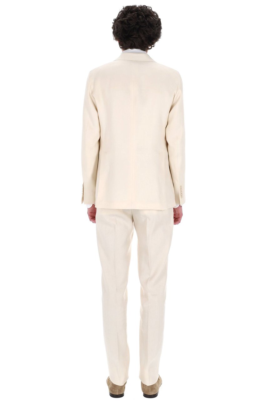 Tagliatore Pino Lerario Pure Linen Suit Neutraal