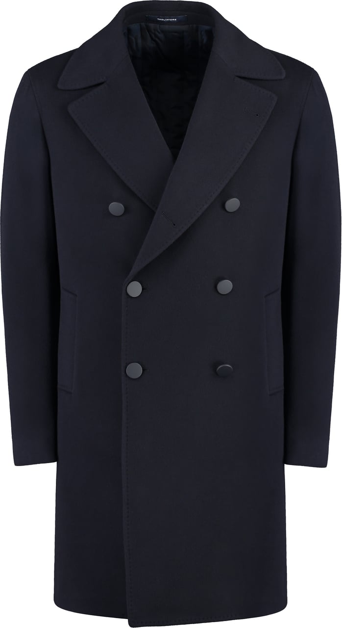 Tagliatore Arden Double-breasted virgin wool coat Blauw