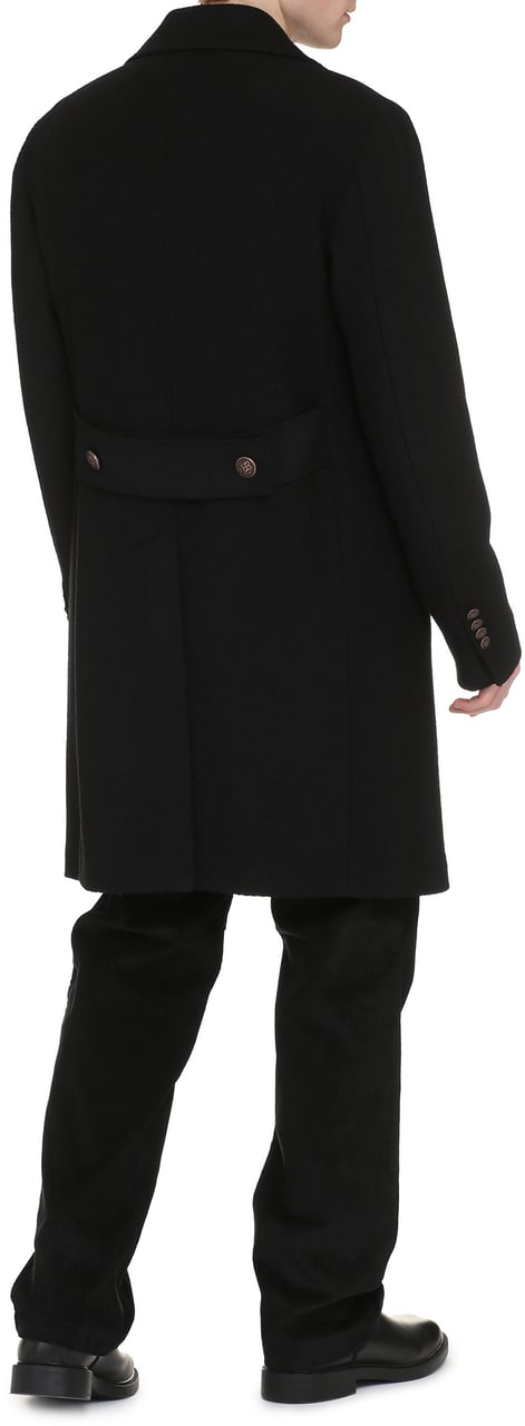 Tagliatore Double-breasted virgin wool coat Zwart