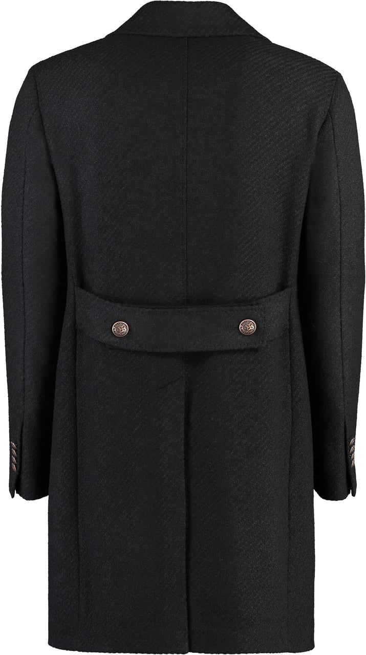 Tagliatore Double-breasted virgin wool coat Zwart