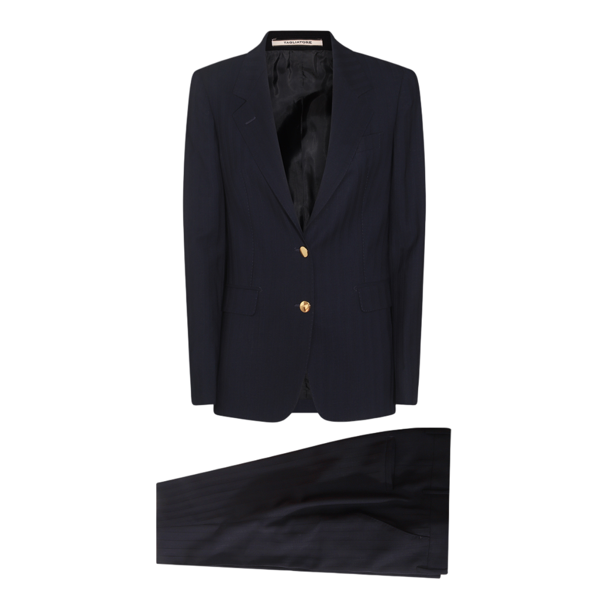Tagliatore Tailored Black Suit With Structured Blazer And Slim-Fit Trousers Zwart