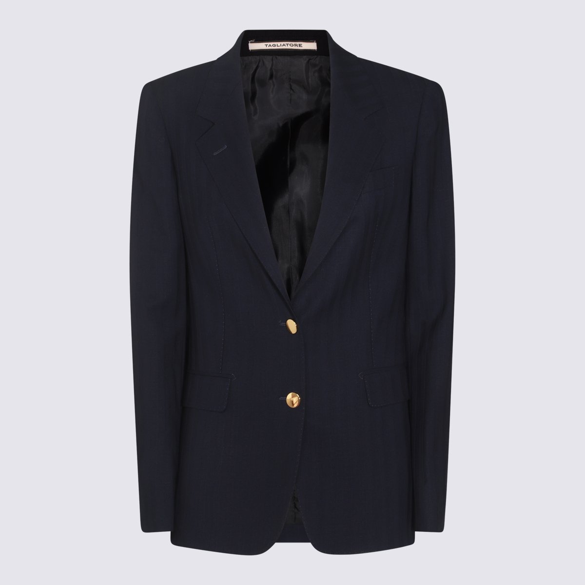 Tagliatore Tailored Black Suit With Structured Blazer And Slim-Fit Trousers Zwart