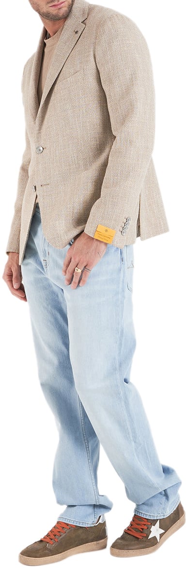 Tagliatore Blazer with herringbone pattern Beige