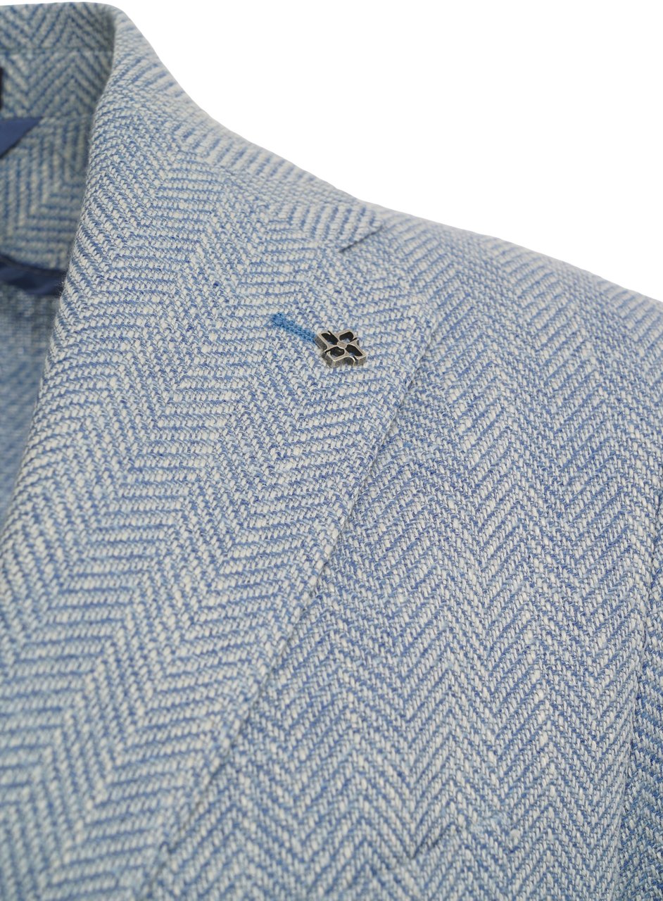 Tagliatore Blazer with herringbone pattern Blauw