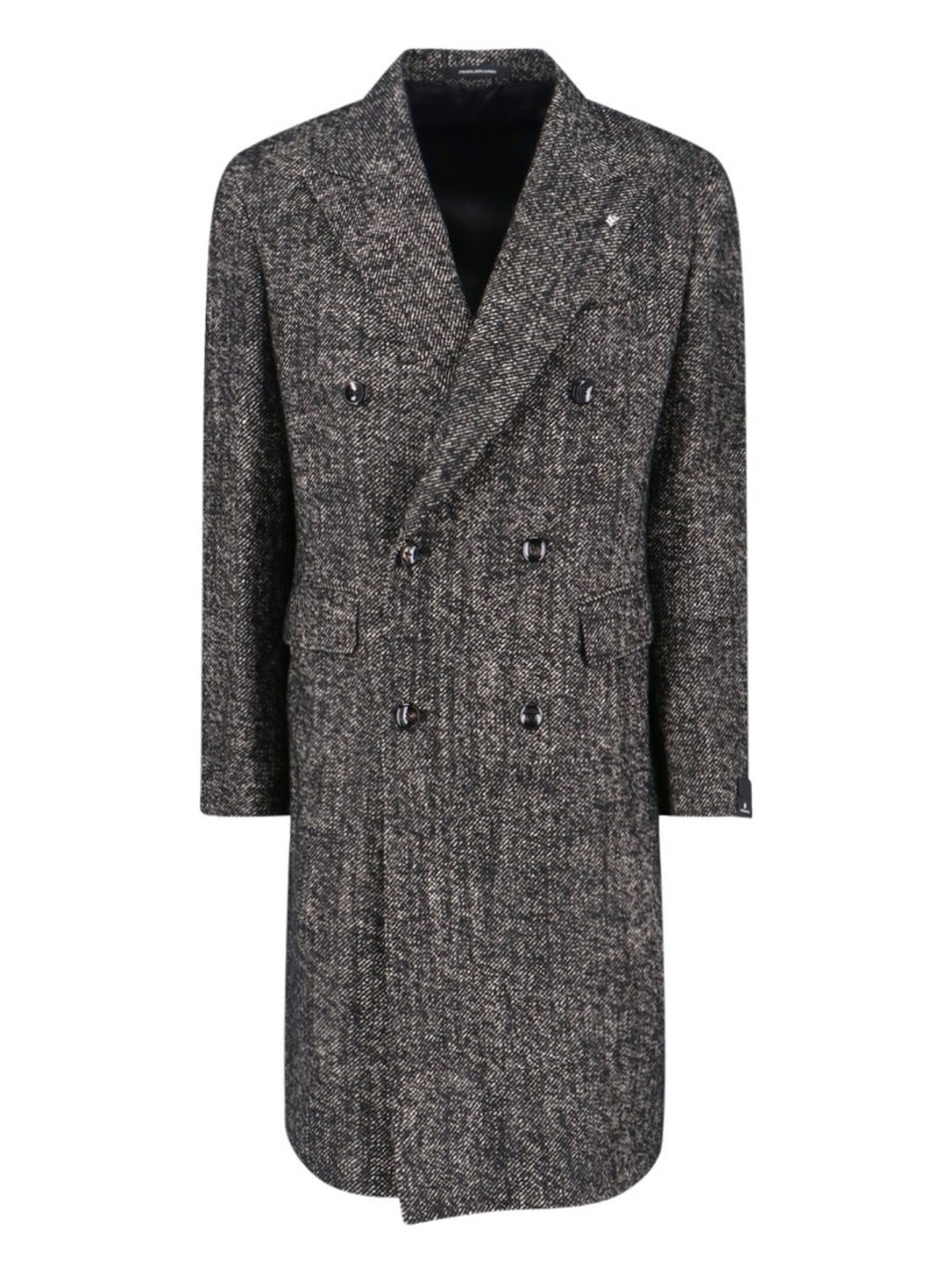 Tagliatore "Pino Lerario" Double-Breasted Coat Black Zwart