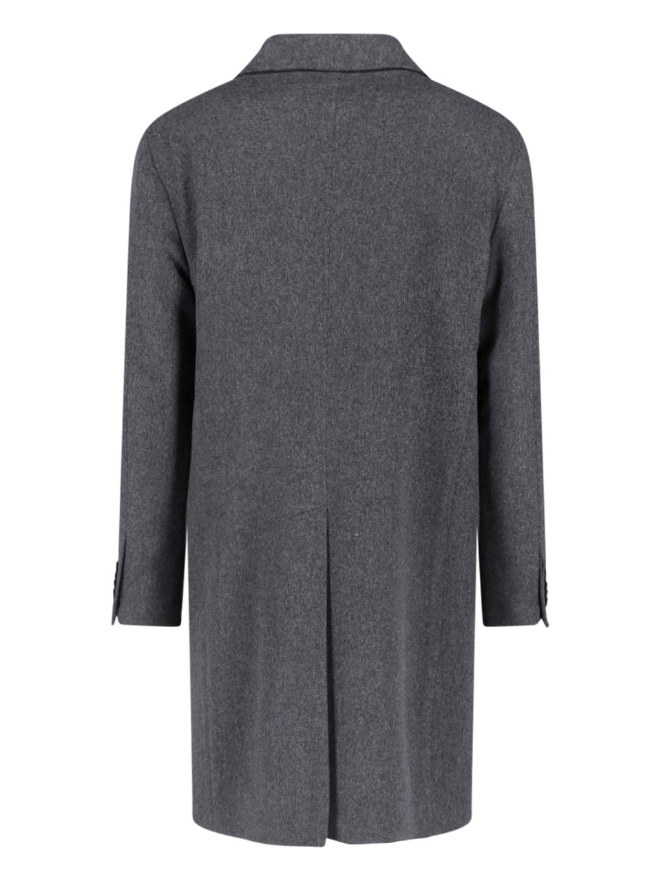 Tagliatore Grey Virgin Wool Peak Lapel Coat Grijs