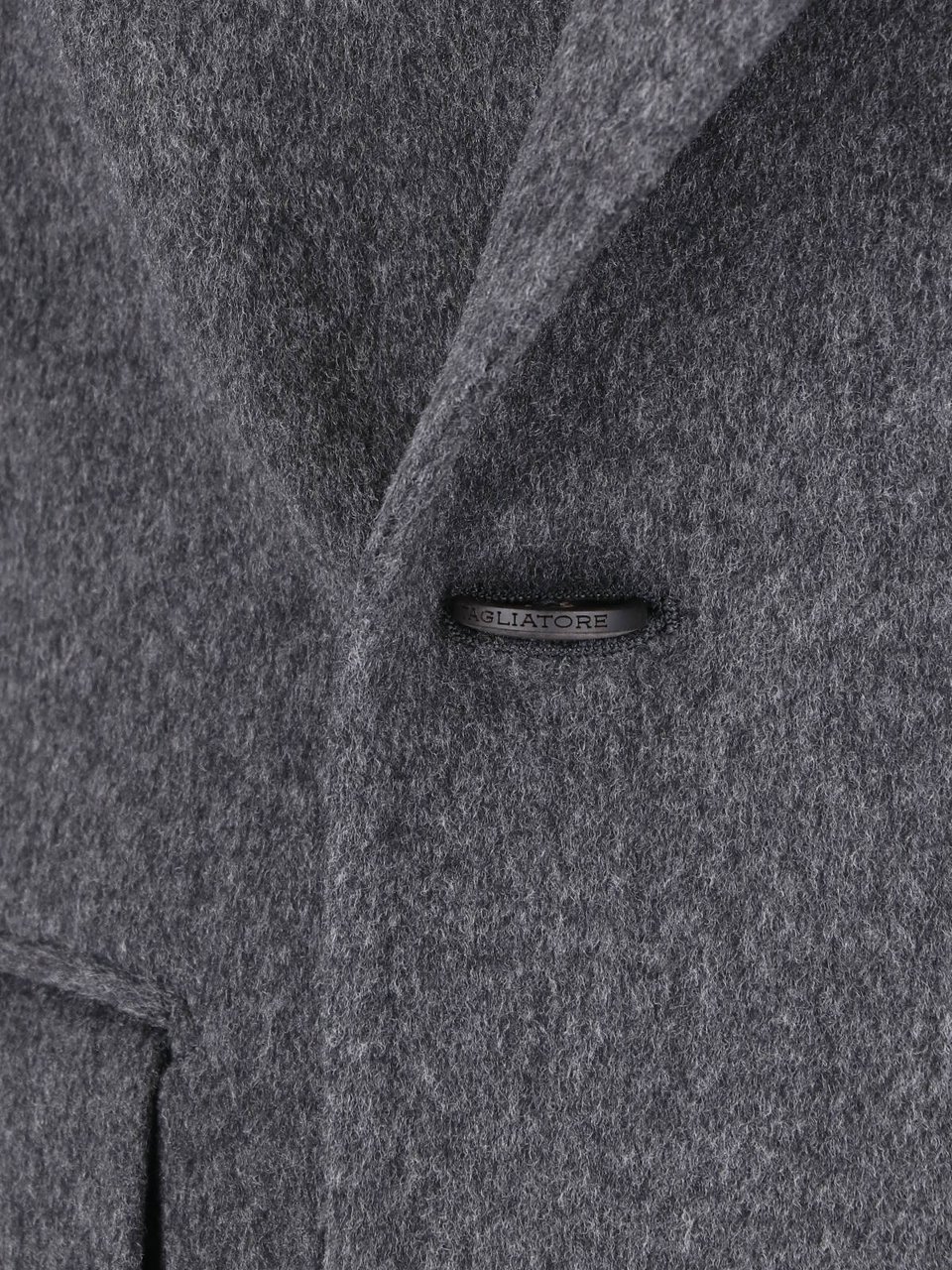 Tagliatore Grey Virgin Wool Peak Lapel Coat Grijs