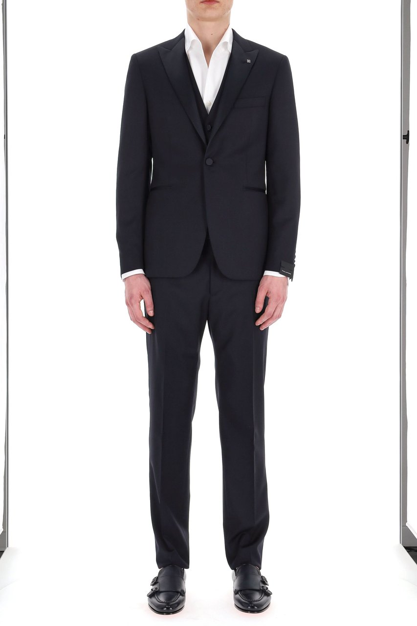 Tagliatore Bruce Super 110’S Wool Smoking Jacket Zwart