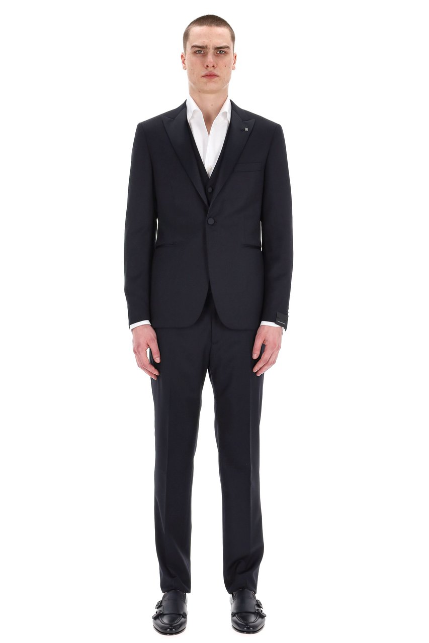 Tagliatore Bruce Super 110’S Wool Smoking Jacket Zwart
