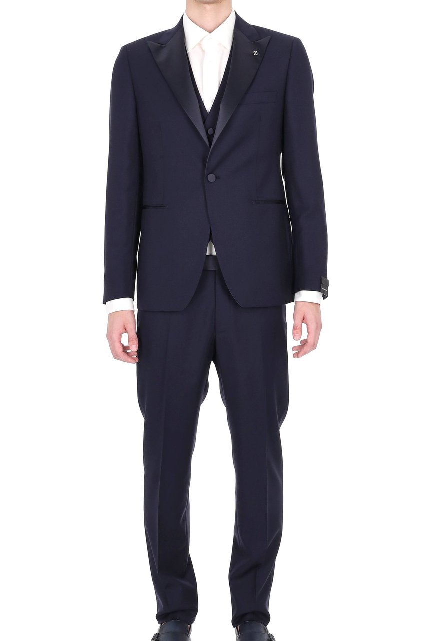 Tagliatore Bruce Virgin Wool Three-Piece Tuxedo Suit Zwart