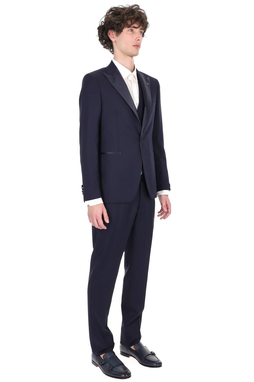 Tagliatore Bruce Virgin Wool Three-Piece Tuxedo Suit Zwart