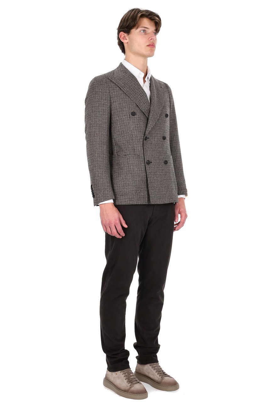 Tagliatore Pino Lerario 110’S Wool Double-Breasted Jacket Grijs