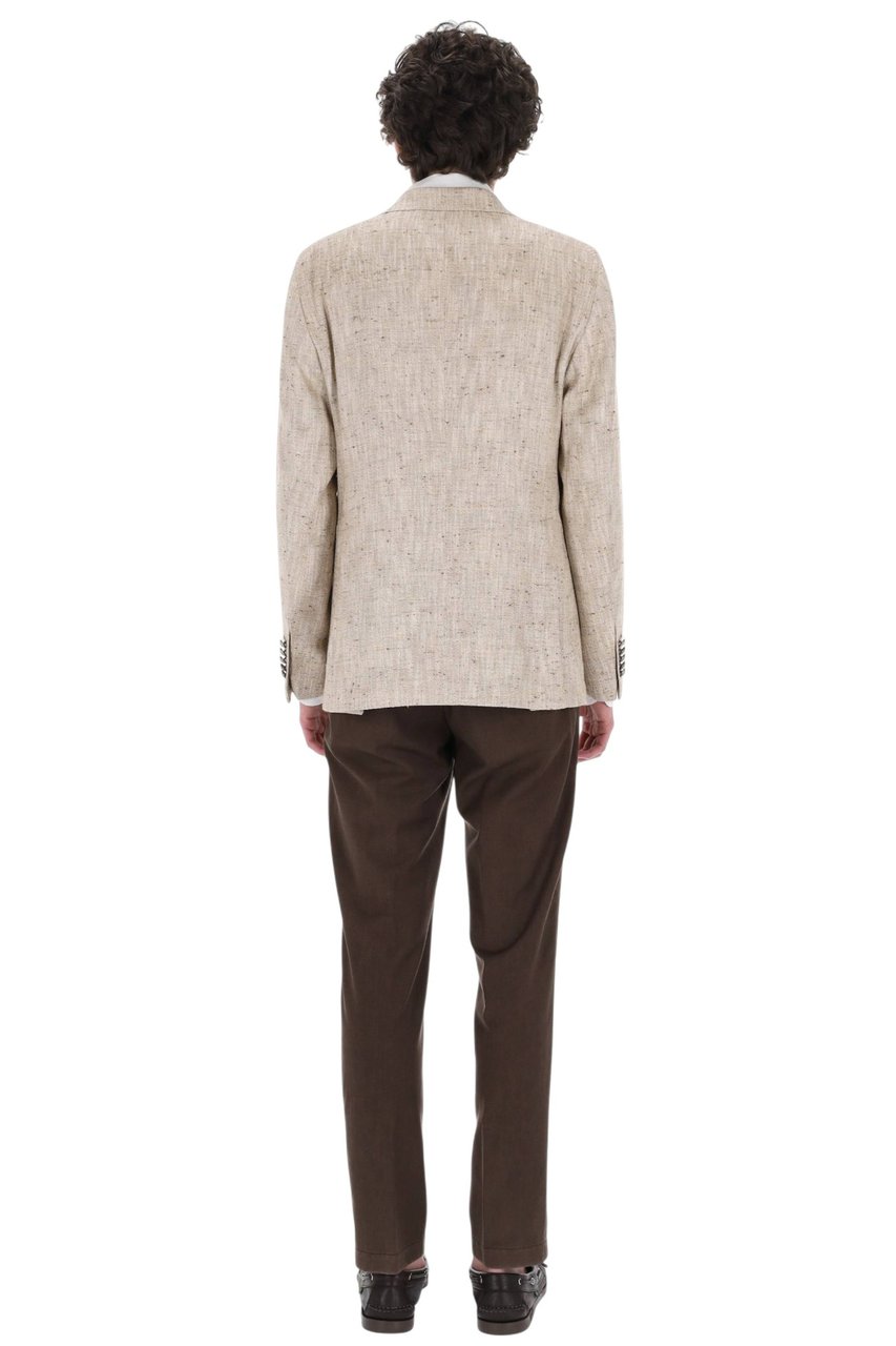 Tagliatore Pino Lerario Textured Cotton-Silk Blazer Roze