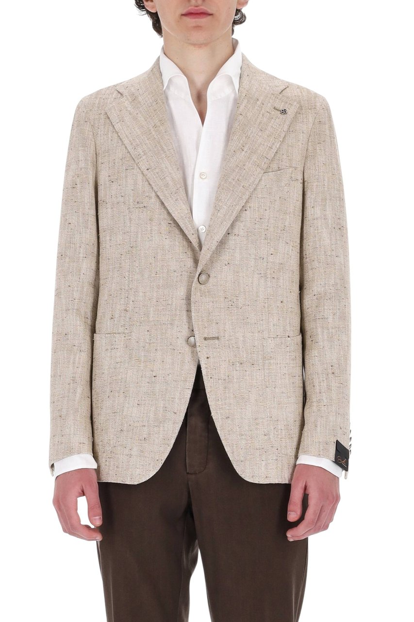 Tagliatore Pino Lerario Textured Cotton-Silk Blazer Roze