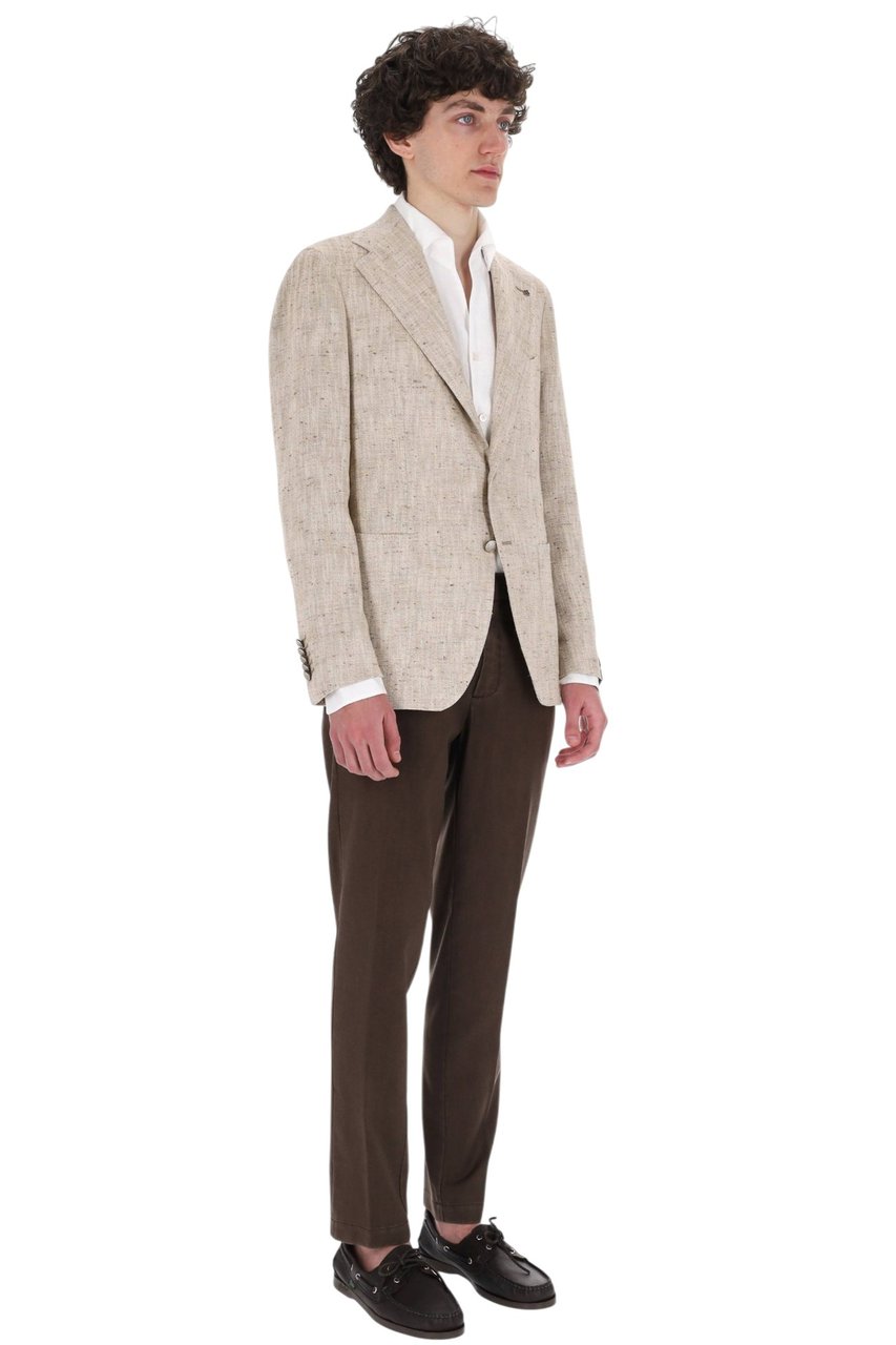Tagliatore Pino Lerario Textured Cotton-Silk Blazer Roze
