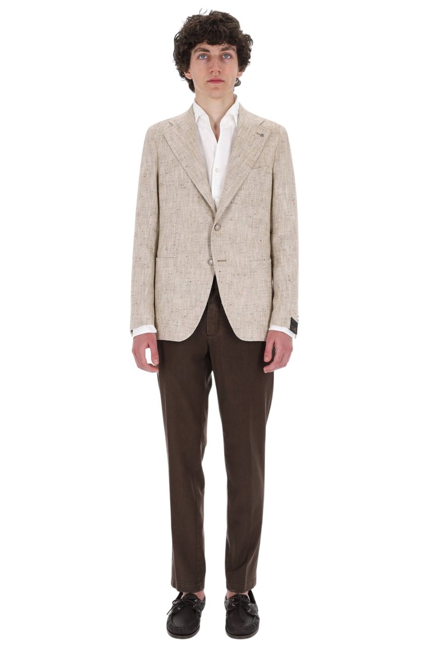 Tagliatore Pino Lerario Textured Cotton-Silk Blazer Roze