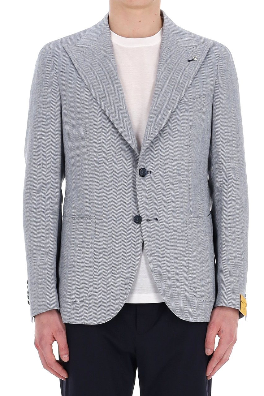 Tagliatore Pino Lerario Line Linen-Cotton Jacket Grijs