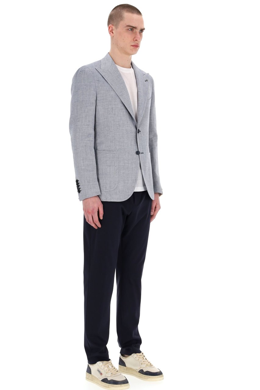 Tagliatore Pino Lerario Line Linen-Cotton Jacket Grijs