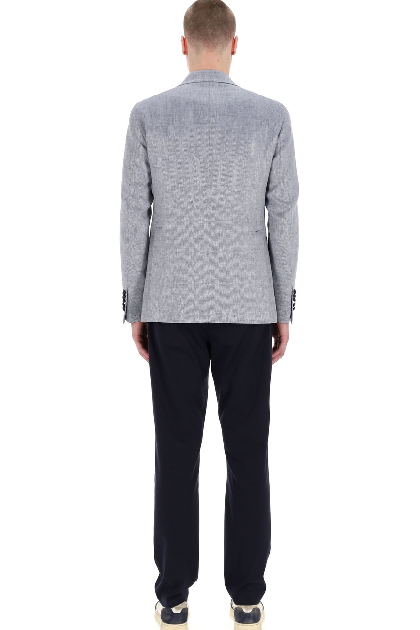 Tagliatore Pino Lerario Line Linen-Cotton Jacket Grijs