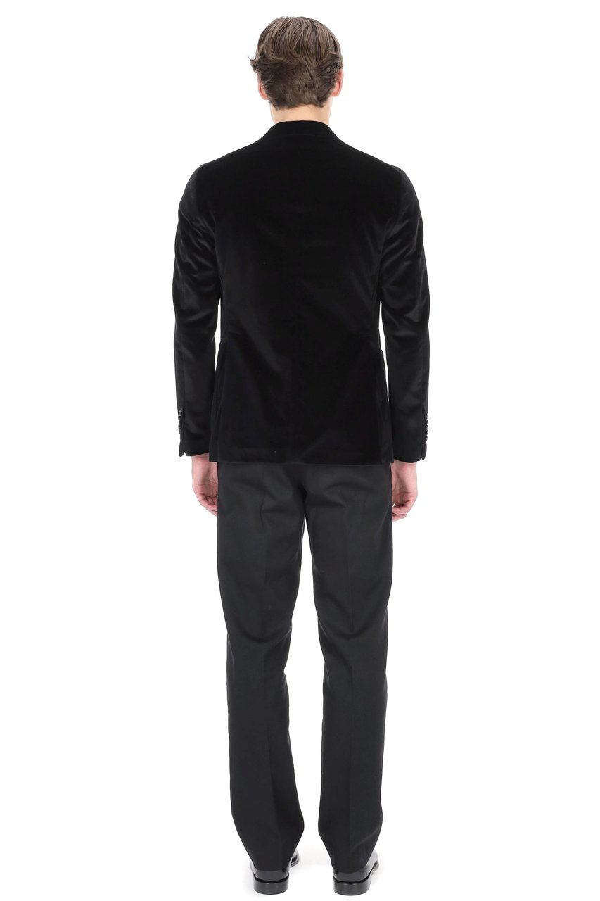 Tagliatore Pino Lerario Line Smooth Velvet Jacket Zwart