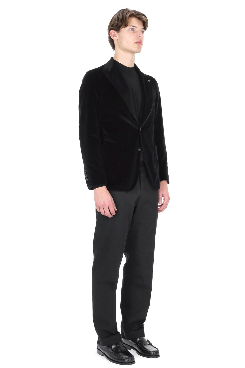 Tagliatore Pino Lerario Line Smooth Velvet Jacket Zwart