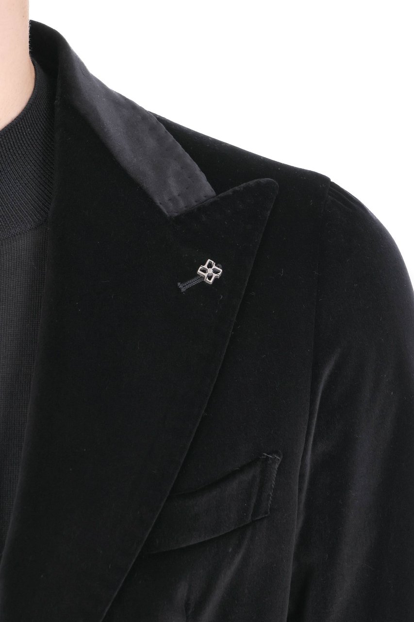 Tagliatore Pino Lerario Line Smooth Velvet Jacket Zwart
