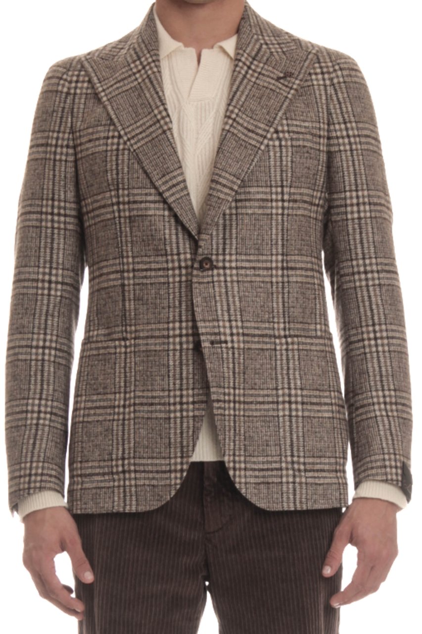 Tagliatore Prince of Wales Wool-Alpaca Jacket Zwart