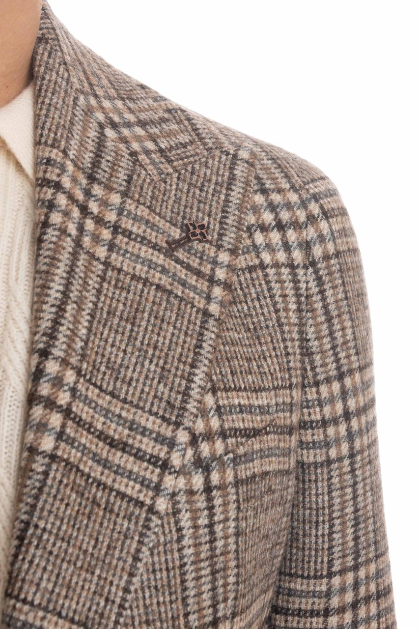Tagliatore Prince of Wales Wool-Alpaca Jacket Zwart