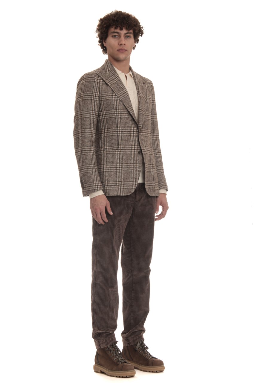Tagliatore Prince of Wales Wool-Alpaca Jacket Zwart