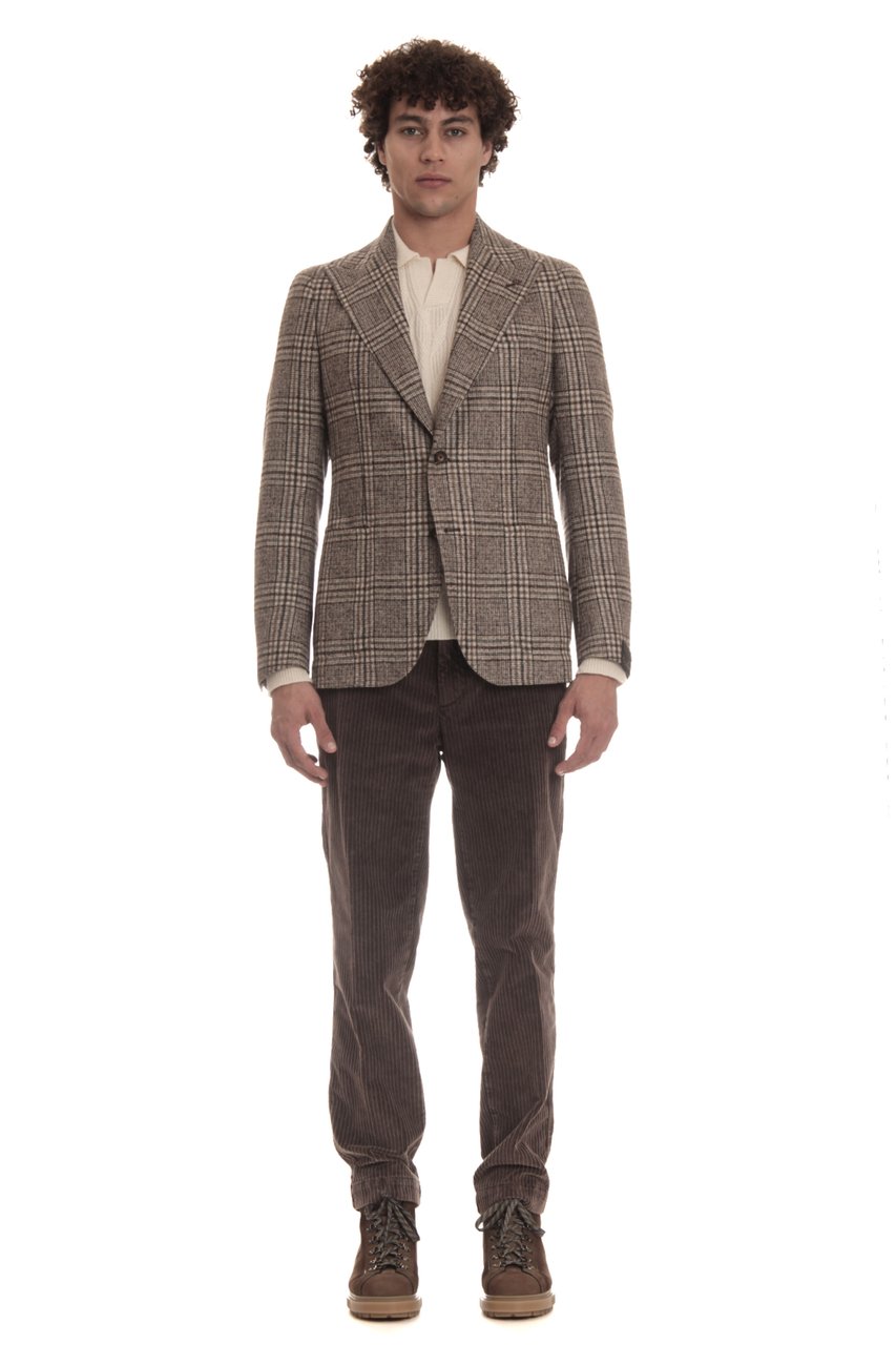 Tagliatore Prince of Wales Wool-Alpaca Jacket Zwart