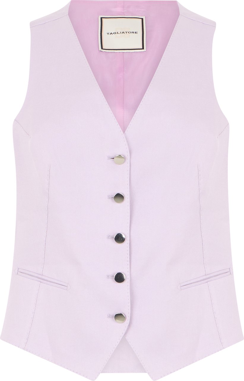 Tagliatore Linen vest Paars