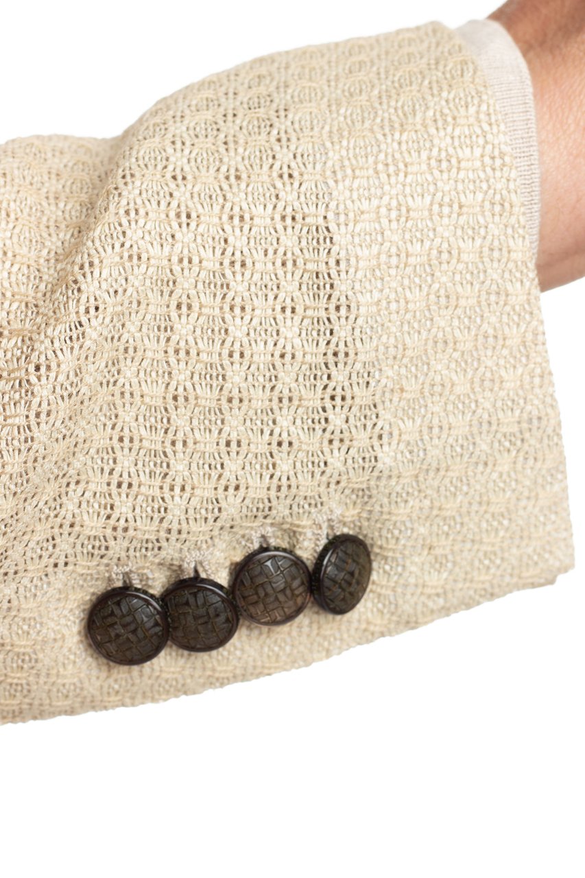 Tagliatore Double-Breasted Jacket Linen-Viscose-Cotton Weston Model Neutraal