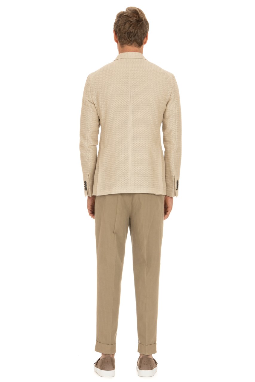 Tagliatore Double-Breasted Jacket Linen-Viscose-Cotton Weston Model Neutraal